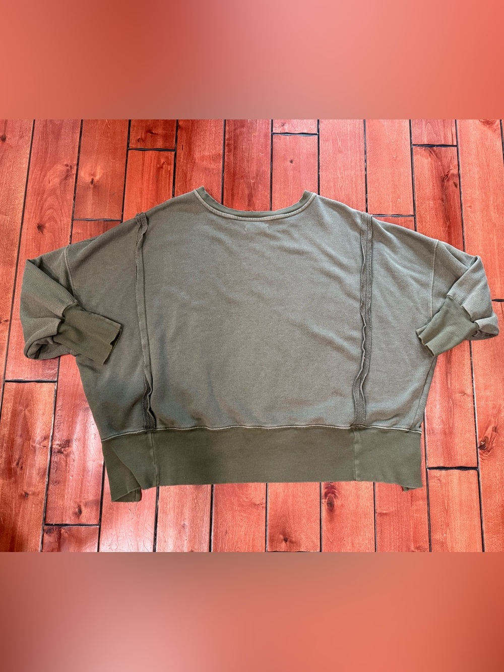 We The Free Oversized Olive Green Camden Pullover Sweatshirt - Picture 5 of 5